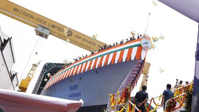 Mahendragiri, seventh stealth frigate of Project 17A, launched into water