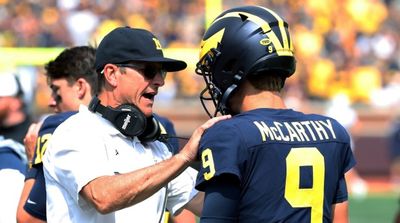 Michigan’s J.J. McCarthy Wears His Grievance Over Jim Harbaugh’s Suspension