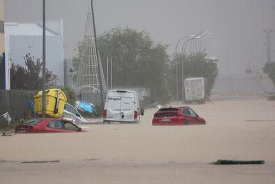 Watch view from Spanish city of Toledo after heavy rain causes major flooding