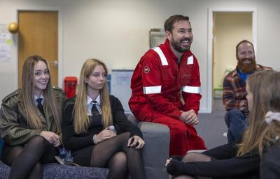 Martin Compston meets drama students on behind-the-scenes tour of The Rig set