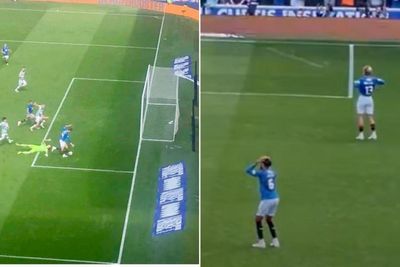Watch unseen Rangers moment as dejected Ibrox players react to Lammers open goal miss