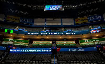 LOOK: Paycom Center installs new scoreboard for OKC Thunder games