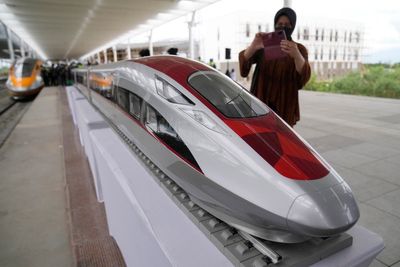Chinese Premier Li Qian takes a test ride on Indonesia's new high-speed railway
