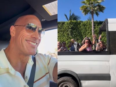 Dwayne Johnson delights fans as he crashes celebrity bus tour: ‘Did you guys go to my house yet?’