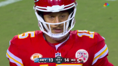 Patrick Mahomes had the most relatable reaction after he threw a pick-6 to Lions safety Brian Branch