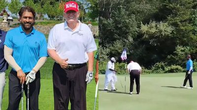 WATCH: MS Dhoni playing golf with Donald Trump