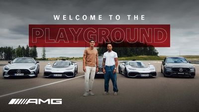 Lewis Hamilton And George Russell Drive The AMG One In Slalom Test