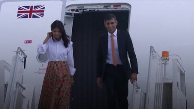 Rishi Sunak lands in India for historic G20 summit where he will urge world leaders to stand against Putin