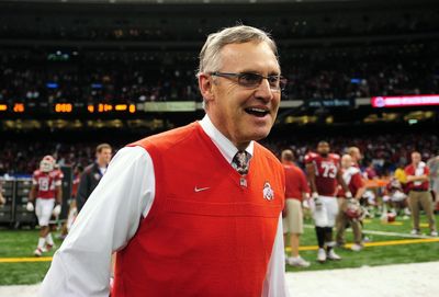 See former Ohio State head coach Jim Tressel’s custom sweater vest