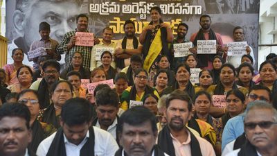 TDP activists observe fast in support of Naidu in Nellore and Prakasam districts of Andhra Pradesh