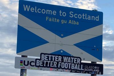 Hilarious sticker slapped on Scotland border sign ahead of football friendly