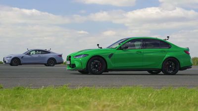 See BMW M3 CS, BMW M4 CSL Drag Race In Equally Powerful AWD Vs RWD Fight