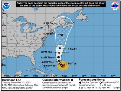 Hurricane Lee, now very large, raises wind and flood dangers as it heads toward Maine