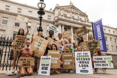 Protestors stage ‘naked’ demonstration ahead of London Fashion Week