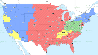 TV broadcast map for Week 2 of NFL action