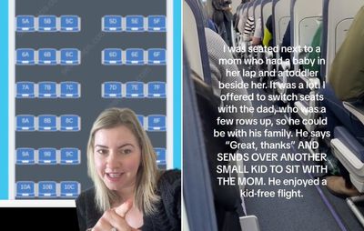 Plane passenger calls out father for leaving his wife with children while he has ‘kid-free flight’