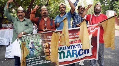 Rubber farmers protest in New Delhi, demand higher price from Centre