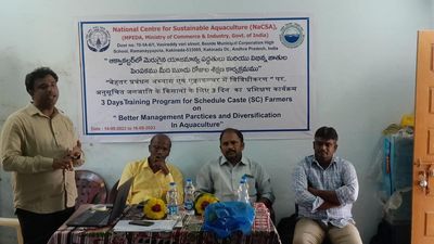 Aqua farmers in Andhra Pradesh trained to produce pathogen-free fish, shrimp