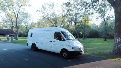 $10K Mercedes Sprinter Stealth Camper Has Security Cams, Kitchen, Bathroom