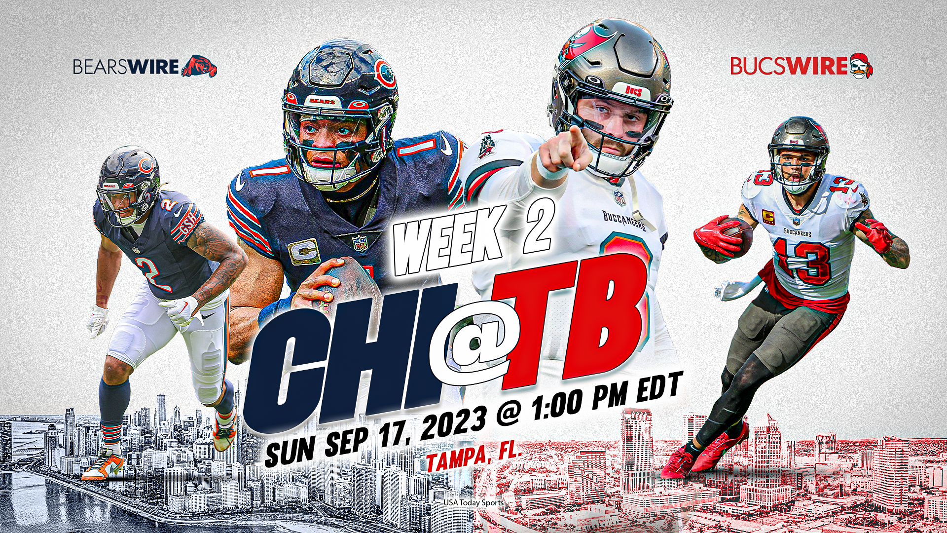 TV broadcast map for Bears vs. Bucs in Week 2