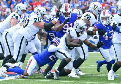 Raiders reigning rushing champ Josh Jacobs has historically bad game in Buffalo