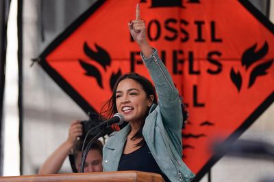 Tens of thousands in NYC march against fossil fuels as AOC hails powerful message