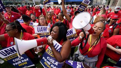 General Motors CEO confronted over her own $29m salary amid UAW strike