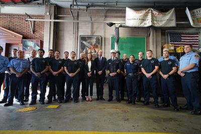 Prince of Wales encourages New York firefighters to talk about mental health