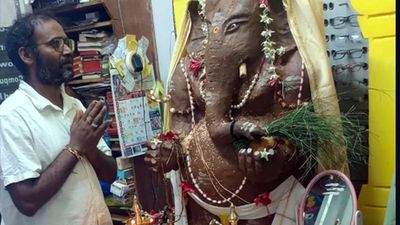 Shirol sees 100% natural Ganesh idol as optometrist espouses the cause of environment