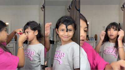 Watch viral video: Elder sister saves the day after younger sister's at-home haircut goes wrong