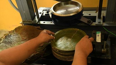 A ray of hope: Women being treated for mental illness make eco-friendly plates in Hyderabad