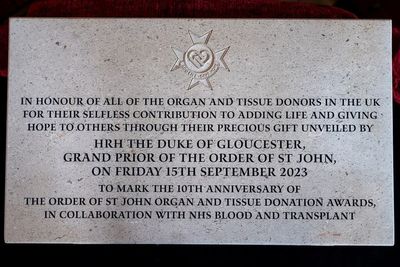 Permanent memorial unveiled to remember thousands of organ and tissue donors