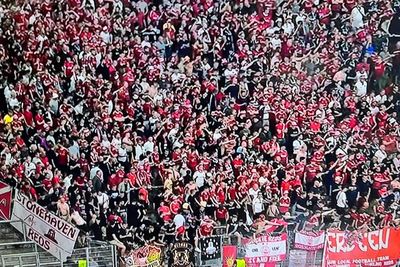 Watch as Frankfurt and Aberdeen fans clash after flare thrown from away end