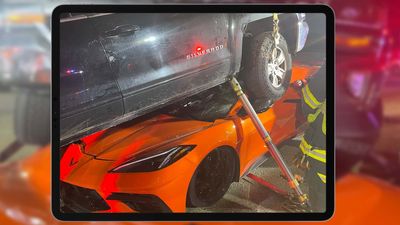 Chevy Silverado Crushes C8 Corvette In Crazy Crash, Everyone Walks Away