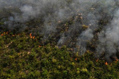 Brazil’s firefighters battle wildfires raging during rare late-winter heat wave