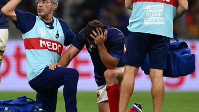 France's 96-0 win over Namibia overshadowed by facial injury for captain Dupont