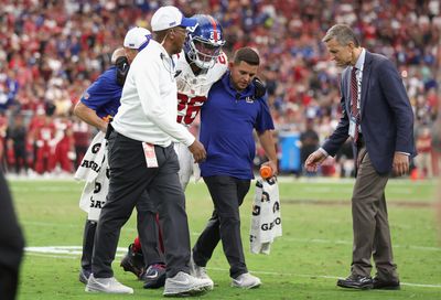 Giants’ Saquon Barkley has high-ankle sprain, Deonte Banks headed for MRI