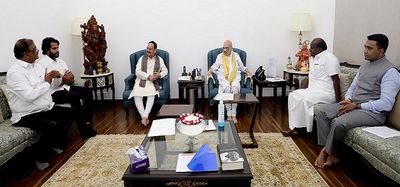 Kumaraswamy meets Shah, Nadda as JD(S) joins hands with BJP