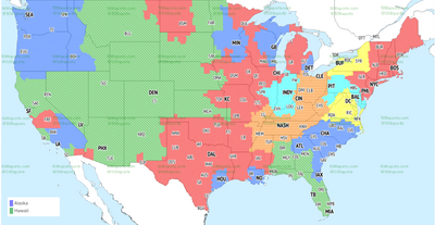 TV broadcast map for NFL Week 3
