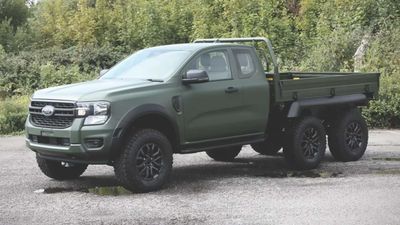 Six-Wheeled Ford Ranger Hybrid Upgrade Increases Max Payload To 8,377 Pounds