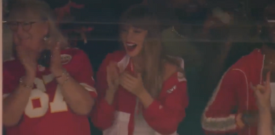 Taylor Swift showed up to the Chiefs game in Travis Kelce’s family suite and NFL fans were in awe