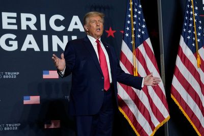 Trump campaigns in South Carolina after a weekend spent issuing threats and leveling treason claims