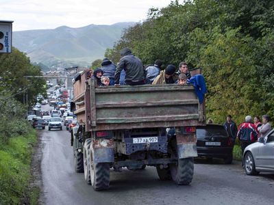 Scores are dead in gas station blast as Nagorno-Karabakh residents flee to Armenia
