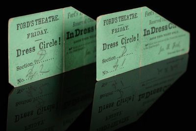 Rare theatre tickets from night Abraham Lincoln was assassinated sell for $262,500