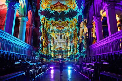 Canterbury Cathedral lit up with spectacular light display
