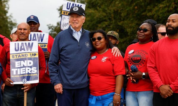 ‘The support feels good’: UAW members embrace Biden and shrug off Trump