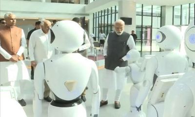 PM Modi visits robot exhibition in Gujarat, inaugurates Vibrant Gujarat Global Summit