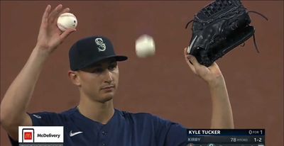 George Kirby bizarrely got hit by a ball thrown from the stands while on the mound