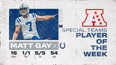 Colts’ Matt Gay named AFC Special Teams Player of the Week