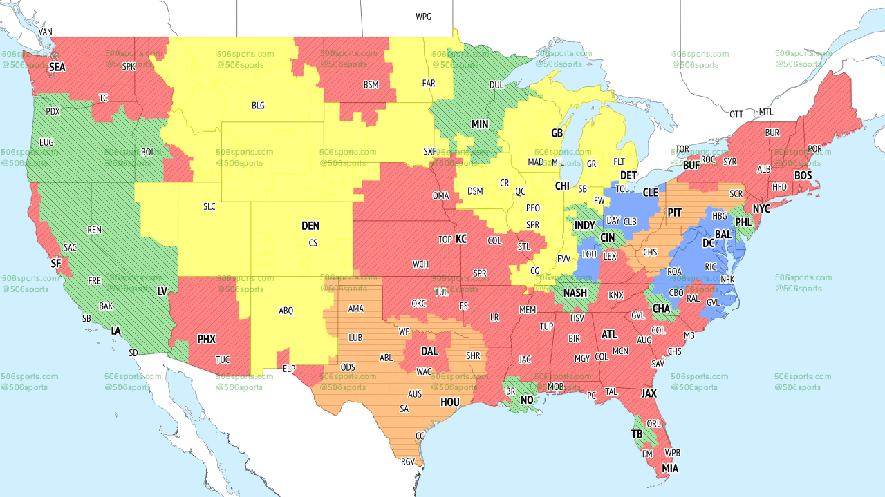 NFL Week 5 broadcast maps